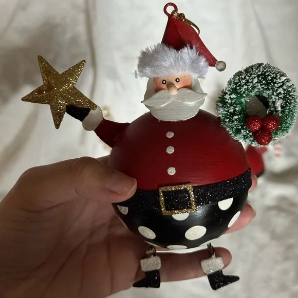 Mackenzie Childs Santa Ornaments - Picture 2 of 4